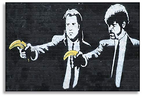 Druck auf leinwand "Banksy" Graffiti - Bild pulp fiction ! Bild fertig auf Keilrahmen ! Pop Art Gemälde Kunstdrucke, Wandbilder, Bilder zur Dekoration - "Banksy" Streetart Wandbilder