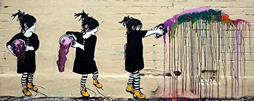 Druck auf leinwand "Banksy" Graffiti - Bild...