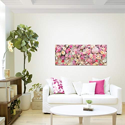 Bilder Blumen Wandbild Vlies - Leinwand Bild XXL Format Wandbilder Wohnzimmer Wohnung Deko Kunstdrucke Pink 1 Teilig - MADE IN GERMANY - Fertig zum Aufhängen 015412a