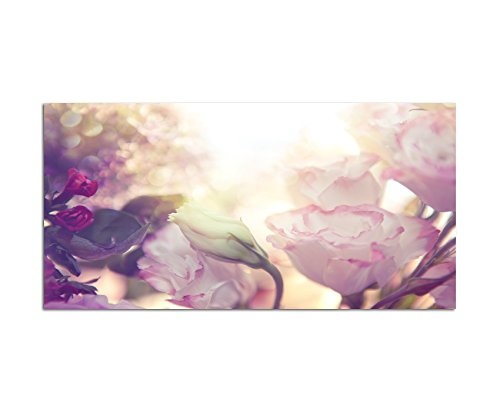 120x60cm - Fotodruck auf Leinwand und Rahmen Blume Rose Blüte Romantik - Leinwandbild auf Keilrahmen modern stilvoll - Bilder und Dekoration