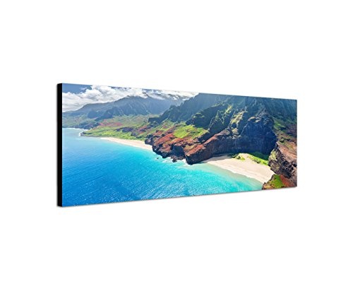Wandbild auf Leinwand als Panorama in 150x50cm Hawaii...