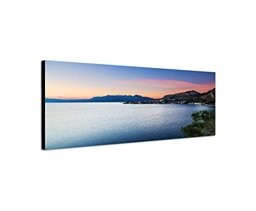 XXL Wandbild 150x50cm Italien Sizilien Meer Küste Dämmerung