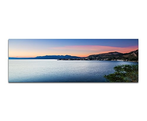 XXL Wandbild 150x50cm Italien Sizilien Meer Küste Dämmerung