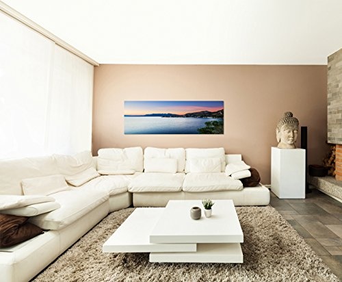 XXL Wandbild 150x50cm Italien Sizilien Meer Küste Dämmerung