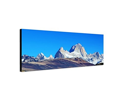 XXL Wandbild 150x50cm Patagonien Gebirge Berggipfel Schnee Himmel