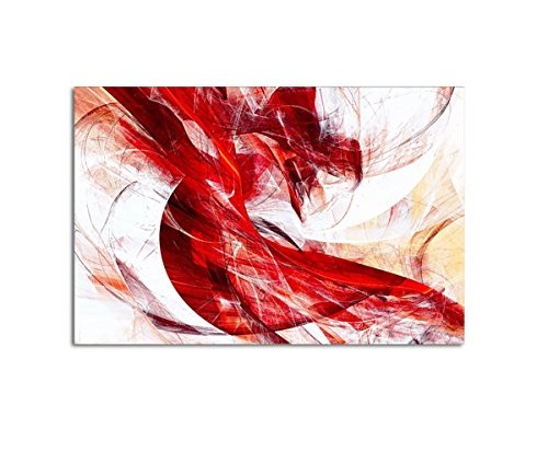 Leinwandbild XXL Abstraktes Farbspiel rot auf Leinwand und Keilrahmen. Beste Qualität, handgefertigt in Deutschland! 120x80cm