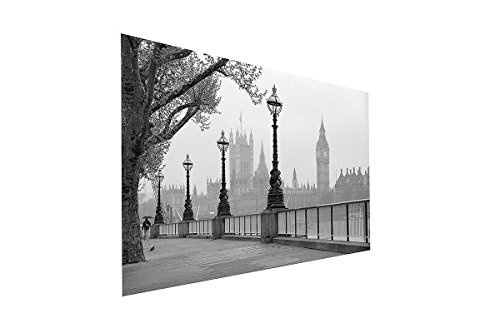 Leinwandbild Brücke London Big Ben schwarz weiss auf Leinwand und Keilrahmen. Beste Qualität, handgefertigt in Deutschland! 120x80cm