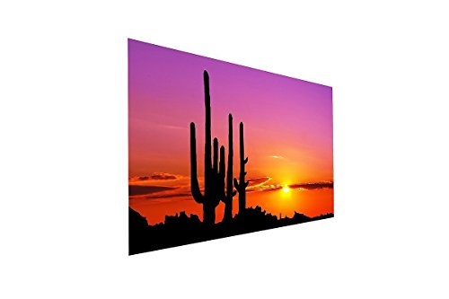 Wandbild Grand Canyon traumhafter Sonnenuntergang Kaktus auf Leinwand und Keilrahmen. Beste Qualität, handgefertigt in Deutschland! 120x80cm
