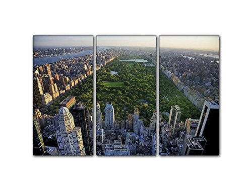 Wandbild Central Park 3-teilig auf Leinwand und Keilrahmen. Beste Qualität, handgefertigt in Deutschland! 3x40x80cm