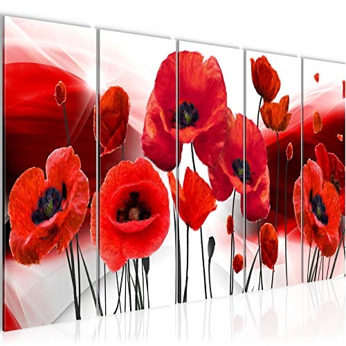 Bilder Blumen Mohnblumen Wandbild 150 x 60 cm Vlies -...