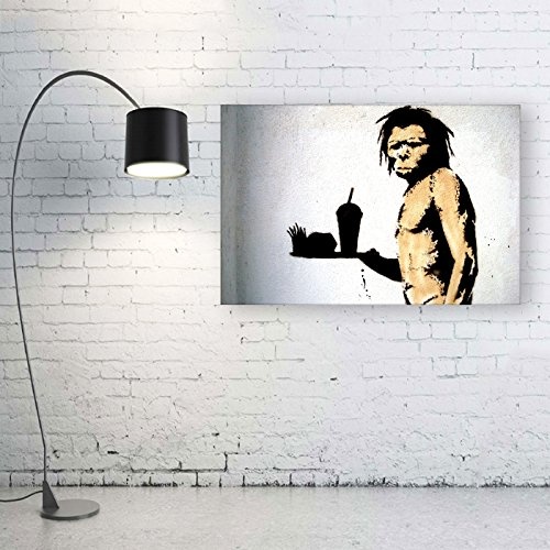 Kunstbruder Leinwandbild - MC Sapiens (Div. Größen) - 3D 4cm - Banksy Art Wandbild Kunstdruck Zimmerbild Loftbild Küchenbild 20x30cm
