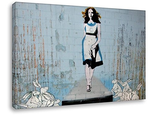 Kunstbruder Wandbild Alice Catwalk (Div. Größen) Streetart Loftbild Kunstdruck auf Leinwand Loungebild Graffiti (80x110cm)