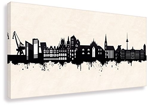 Kunstbruder Leinwandbild - Münster Skyline SW (Div. Größen) Zimmerbild Street Art Kunstdruck Wandbild Loungebild (40x80cm)