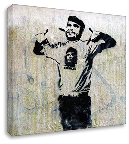 Kunstbruder Zimmerbild Banksy Graffiti - Yoo Che! - Bild fertig auf Keilrahmen/Kunstdruck Wandbild Dekoration Druck auf Leinwand Loungebild (20x20cm)
