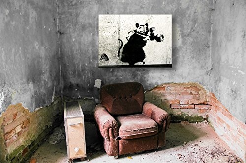 Kunstbruder Banksy Kunstdruck/Camrat (Div. Größen) Bild auf Leinwand Banksy Street-Art Wandbild Graffiti 90x120cm