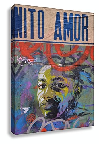 Kunstbruder Streetart Bilder - Nito Amor (Div. Grössen) 3D 4cm - Kunstdruck auf Leinwand - Streetart Wandbild Loftbild Wohnzimmerbild 80x120cm