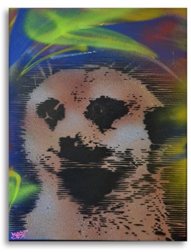 Kunstbruder Wandbild Erdmännchen by BW (Div. Grössen) 3D 4cm - Kunst Druck auf Leinwand/Streetart Bild 100x130cm