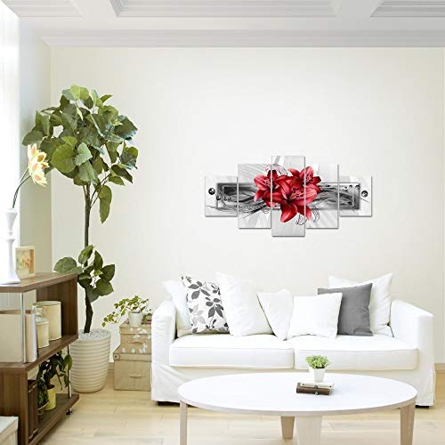 Bilder Blumen Lilien Wandbild 150 x 75 cm Vlies - Leinwand Bild XXL Format Wandbilder Wohnung Deko Kunstdrucke - MADE IN GERMANY - Fertig zum Aufhängen 008753c