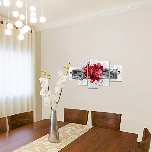 Bilder Blumen Lilien Wandbild 150 x 75 cm Vlies - Leinwand Bild XXL Format Wandbilder Wohnung Deko Kunstdrucke - MADE IN GERMANY - Fertig zum Aufhängen 008753c