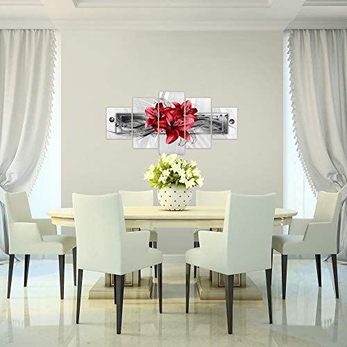 Bilder Blumen Lilien Wandbild 150 x 75 cm Vlies - Leinwand Bild XXL Format Wandbilder Wohnung Deko Kunstdrucke - MADE IN GERMANY - Fertig zum Aufhängen 008753c