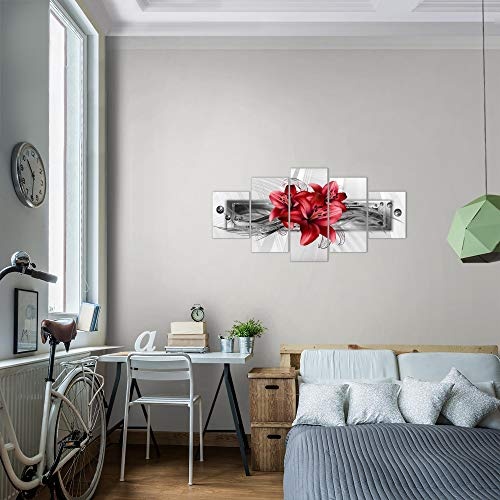 Bilder Blumen Lilien Wandbild 150 x 75 cm Vlies - Leinwand Bild XXL Format Wandbilder Wohnung Deko Kunstdrucke - MADE IN GERMANY - Fertig zum Aufhängen 008753c