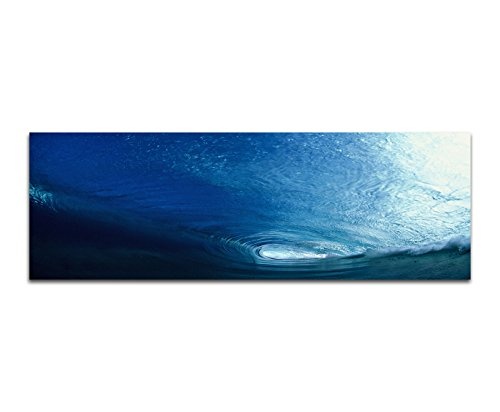 Wandbild auf Leinwand als Panorama in 150x50cm Meer Wasser Strudel