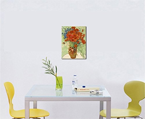 Wieco Art Mohnblumen und Gänseblümchen, Kunstdruck auf Leinwand, Vincent van Gogh, Öl-Gemälde, Reproduktion, Blumen, Dekoration, Kunstwerk, Bilder auf Leinwand, Wandkunst, für Zuhause, Büro
