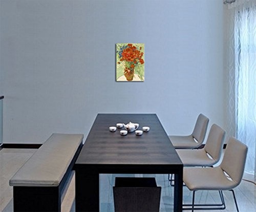 Wieco Art Mohnblumen und Gänseblümchen, Kunstdruck auf Leinwand, Vincent van Gogh, Öl-Gemälde, Reproduktion, Blumen, Dekoration, Kunstwerk, Bilder auf Leinwand, Wandkunst, für Zuhause, Büro