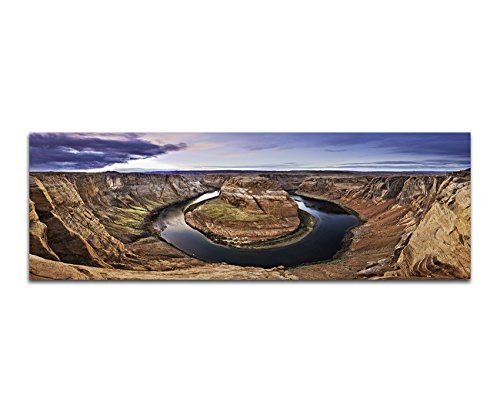 Wandbild auf Leinwand als Panorama in 150x50cm Arizona Horseshoe Bend Felsen Wasser