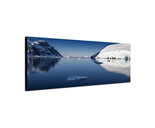 Wandbild auf Leinwand als Panorama in 150x50cm Antarktis...
