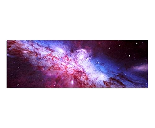 Wandbild auf Leinwand als Panorama in 150x50cm All Sterne Planeten Galaxie