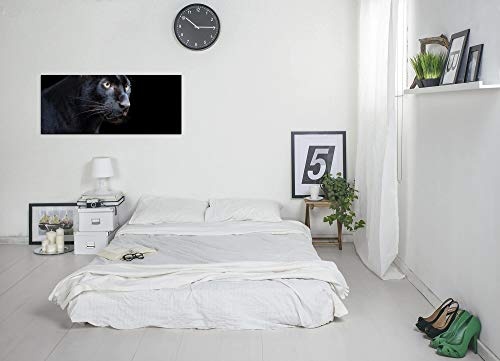 Paul Sinus Art GmbH schwarzer Panther 120x 50cm Panorama Leinwand Bild XXL Format Wandbilder Wohnzimmer Wohnung Deko Kunstdrucke