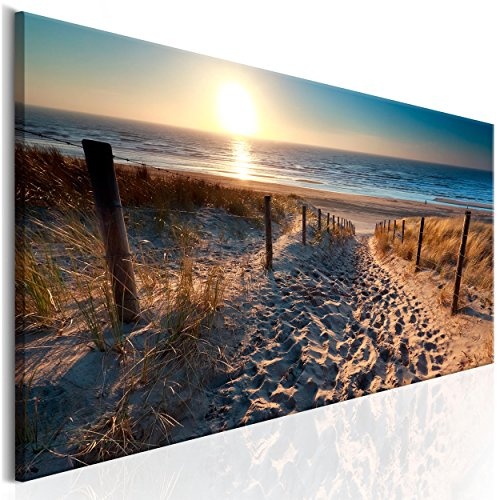 decomonkey Bilder Strand Sonnenuntergang 150x50 cm XXL 1...