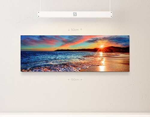 Paul Sinus Art Leinwandbilder | Bilder Leinwand 120x40cm Sonnenaufgang über vereisten Meer