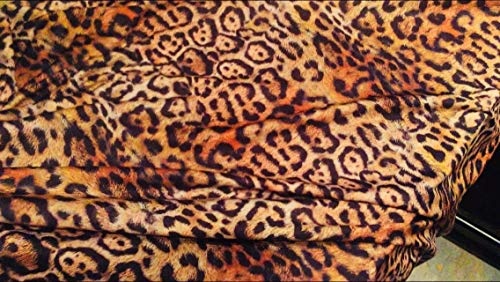 LushFabric Leoparden-Panther Stoff mit Tiermotiv, Lycra-Stoff, 4-Wege-Stretch-Polyester-Jersey-Material für Bikini, Kleider, Sample 10cm x 10cm