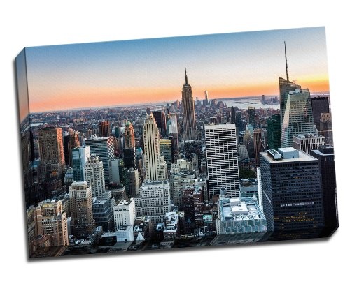 Kunstdruck auf Leinwand, Motiv Skyline von New York bei...