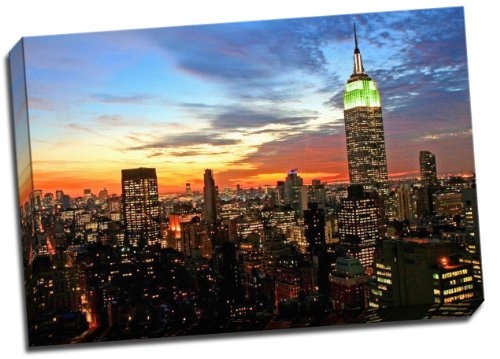 Leinwandbild New York Skyline Empire State Kunstdruck gerahmt Bild groß 50,8 x 76,2 cm A1