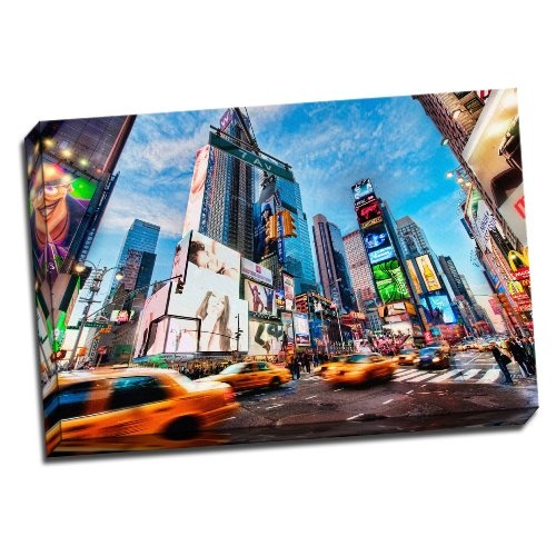 New York City Leinwand Groß Times Square Landschaft gerahmtes Bild Wand Kunstdruck 50,8 x 76,2 cm A1