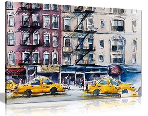 Kunstdruck New York Street, Wasserfarben, Reproduzierter...