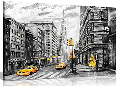 Leinwanddruck, Motiv: New York City, Ölbild-Optik,...