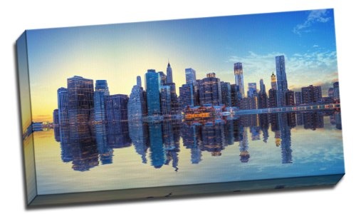 Box Prints Kunstdruck auf Leinwand, Motiv "Skyline von Manhattan zeigt Poster 30 x 40 cm