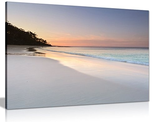 Leinwand-Kunstdruck "Sand-Strand und Himmel", sanfte Farben, A2 61x41 cm (24x16in)