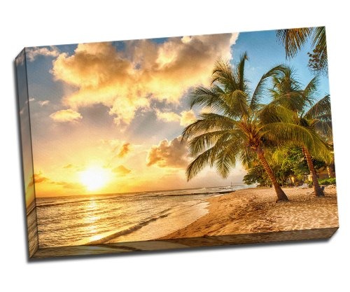 Strand Leinwand Barbados Landscape Kunstdruck Bild...