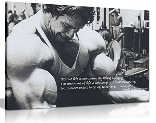 Kunstdruck mit Motivationszitat von Arnold Schwarzenegger...