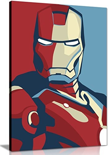 Iron Man, Retro, Pop Art, Leinwanddruck, A1 76x51 cm...