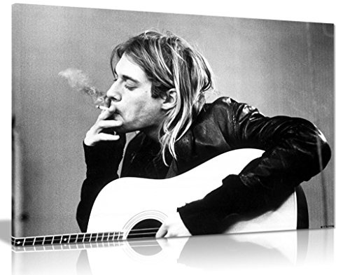 Leinwand, rauchender Kurt Cobain (Nirvana), Kunstdruck,...