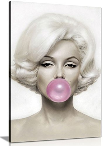 Leinwandbild Marilyn Monroe mit rosa Kaugummi,...
