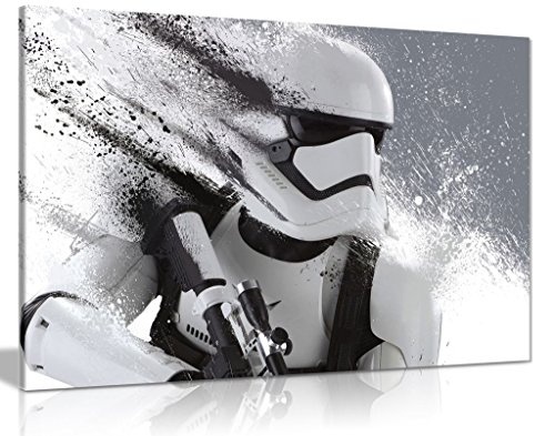 Leinwanddruck mit Star Wars Stormtrooper Motiv, Schwarz-Weiß, Schwarz , A0 91x61cm (36x24in)