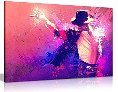 Leinwandbild mit Michael Jackson-Motiv, Kunstdruck, tanzender Michael Jackson, farbig, A1 76x51 cm (30x20in)