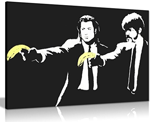 Banksy-Kunstdruck, Pulp Fiction Bananenwaffe, Graffiti-Kunst auf Leinwand, A1 76x51 cm (30x20in)